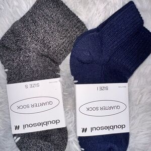 Doublesoul Quarter Socks - Two Pairs Navy and Gray NEW